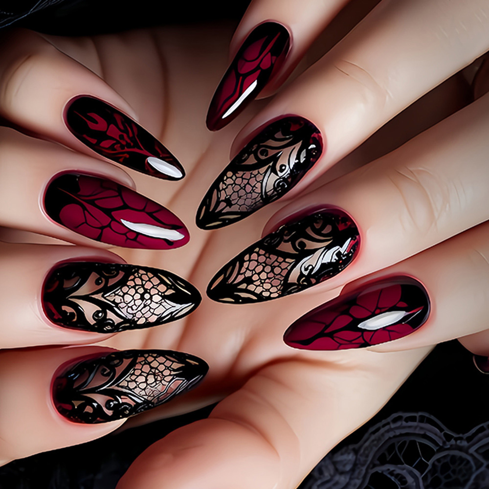 Photography Night - Uñas postizas medianas para mujer, colores